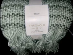 Mixed Yarn Woven Throw With Crossed Tassels Multi Green 50X60 Threshold Newa. Fixed Price $16.88.