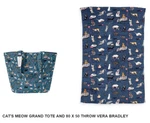 2 Pc Vera Bradley Cats Meow Grand Tote Quilted Bag 80 X 50 Throw Blanket New. Fixed Price $169.95.