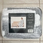 Brand New: Chic Home Massimo Silver Hooded Sherpa Fleece Chevron Blanket 51X71IN. Fixed Price $29.99.
