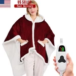 Electric Heated Cape Shawl W/ Pocket Wearable Blanket Cozy Winter Comfort New. Fixed Price $62.69.