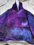 Comfy Galaxy Fleece Pullover Hoodie Purple Blue Unisex Kids Kangaroo Pocket. Fixed Price $15.00.