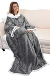 Sherpa Wearable Blanket With Sleeves, Comfy Tv Wrap, Snuggly Throw Gift. Fixed Price $48.28.