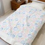 Shell Print Plush Blanket Coastal Beach Throw. Fixed Price $34.24.