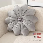 Flower Pillow Cushion Round Decorative Throw 15.7 Velvet Grey. Fixed Price $29.10.