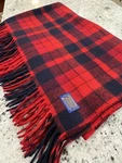 Pendleton Motor Robe 100% Wool Blanket Throw Ruby & Black Plaid 53X66 Fringe Usa. Fixed Price $62.00.