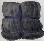 Pottery Barn Faux Fur Ruched Oversized Throw Blanket 60" 80" Steel Blue. Fixed Price $185.95.