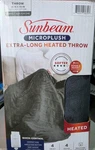 Sunbeam Electric Heated Throw Blanket Oversize Grey Stone Microplush 4 Heat.... Fixed Price $24.50.