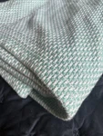 Pottery Barn Teen Twin Waffle Knit Blanket Teal White Organic Cotton. Fixed Price $35.00.