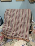 Bombay Company Vintage Red Green Velvet Chenille Satin Lined Throw Blanket. Fixed Price $49.99.