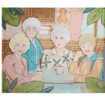 Hallmark Golden Girls At The Kitchen Table Throw Blanket 50X60 New With Tags. Fixed Price $76.00.