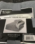 Posh Home Hooded Jersey Sherpa Throw Blanket 50 X 60 Gray- New. Fixed Price $19.99.