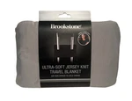 Brookstone Ultra Soft Jersey Knit Travel Blanket Grey Nwt. Fixed Price $22.99.