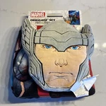 Marvel Kids Nogginz Set Of 2 Thor Pillow/ Plush Blanket -matching -new. Fixed Price $23.00.