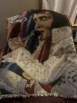 Elvis Presley Woven Tapestry Throw Blanket White Jumpsuit Concert Design. Fixed Price $15.00.