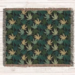 Cannabis Woven Blanket, Cozy Throw For Weed Enthusiasts, Marijuana Home Decor. Fixed Price $90.38.