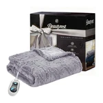 Beautyrest Long Brushed Faux Fur Ogee Textured Design Electric 50X60", Grey. Fixed Price $62.23.