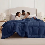 Bedsure Duvet Insert - Quilted Comforters Oversized King, Navy Blue. Fixed Price $175.49.