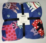 Vera Bradley Catnip Christmas Throw Blanket Plush Blue Nwt 80" X 50" Holiday. Fixed Price $48.50.