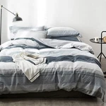 Duvet Cover Set King Size 100% Cotton Soft Bedding Gray Blue White Printe.... Fixed Price $68.44.