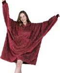 Mizzeo Oversized Wearable Blanket Flannel Hoodie Super Warm One Burgundy. Fixed Price $28.01.