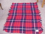 Nice Faribo Fringed Stadium Blanket Throw Red Black Tartan Plaid Faribault. Fixed Price $18.99.