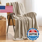 Miulee Linen Throw Blanket 3D Ribbed Jacquard Fleece Flannel Velvet Plush Decor. Fixed Price $41.48.