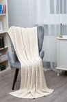 80"X32-SAOL Bed Scarf Runner Irish Chunky Cable Knit Throw Cover Natural Queen. Fixed Price $67.90.