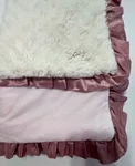 Cocalo Baby Daniella Blanket Pink Mauve Cream Fur Ruffle Nylon Trim Security. Fixed Price $24.95.