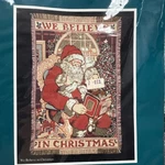 Vintage Christmas Santa Claus Cotton Tapestry Afghan Throw Fieldcrest 46X68 New!. Fixed Price $49.99.