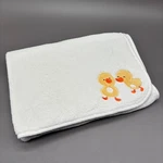 Carters Duckling Embroidered Baby Blanket Fleece Plush White Receiving 30X40. Fixed Price $18.00.