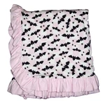Dream Big Little Pink Checker Bats Baby Blanket Bamboo Viscose Ruffle Trim. Fixed Price $59.95.