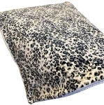 Faux Fur Snow Leopard Animal Print Throw Fleece 57 69 White Black Grey Cabin. Fixed Price $22.89.