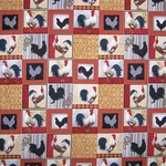 Country Rustic Fabric Rooster Inn Patch Brown Fabri-quilt Yard. Fixed Price $12.48.