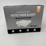 Blunique Heated Throw Blanket Blue Plaid 50X60 Electric Overheat Protection. Fixed Price $34.99.
