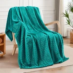 Exclusivo Mezcla Teal Fleece Throw Blanket For Couch ( 50X70 In ),. Fixed Price $21.82.