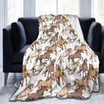 Horse Soft Blanket All Season Fuzzy Throw Warm Lightweight Fleece Thr.... Fixed Price $32.06.