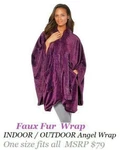 New Highgate Manor Soft Plush Faux Fur Angel Wrap Throw Hsn $79 ( Purple ). Fixed Price $45.00.