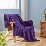 Newcosplay Super Soft Throw/blanket Dk Purple Prem Silky Flannel Fleece Leaves. Fixed Price $19.99.