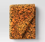 Target Hyde & Eek! Halloween Green Spider Web Print Plush Throw Blanket 60X60". Fixed Price $18.99.