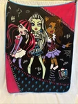 Monster High Doll Soft Fleece Blanket Throw - 2014 Mattel Frankie, Draculaura. Fixed Price $22.00.