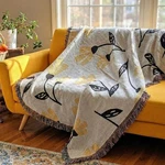 Dada Bedding Yellow Fleur Floral Garden Woven Tapestry Throw Blanket, 50 X 60. Fixed Price $39.99.