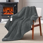 Maxeve Heated Blanket Electric 50"X60" Soft Double Sided Throw, Grey. Fixed Price $52.71.