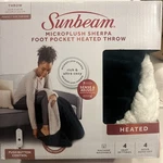 Sunbeam Microplush Foot Pocket Heated Throw Blanket (grey ). Fixed Price $48.95.