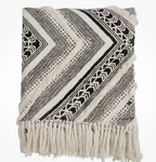 50"X60" Embellished Diamond Cotton Throw Blanket Black - Saro Lifestyle:. Fixed Price $18.99.