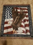 Pledge Of Allegiance Flag Tapestry Blanket Eagle Patriotic With Tag Mohawk Home. Fixed Price $40.00.