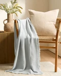 Nwt Quince Organic Airy Gauze Throw Mist / Gray 50" X 60". Fixed Price $29.99.