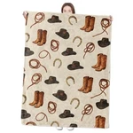 Western With Hat,boot And Rope Throw Blankets 60X50 Inch Cowboy. Fixed Price $40.25.