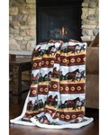 Carstens Home Horses Western Printed Sherpa Fleece Throw Blanket - JP524. Fixed Price $50.16.