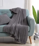 Vcny Home Dublin Collection Throw Blanket - 100% Cotton Cable Knit Weave. Fixed Price $23.99.