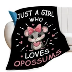 Girl Who Loves Opossums Throw Blanket Print Couch Bed 40X50 Inch. Fixed Price $34.06.